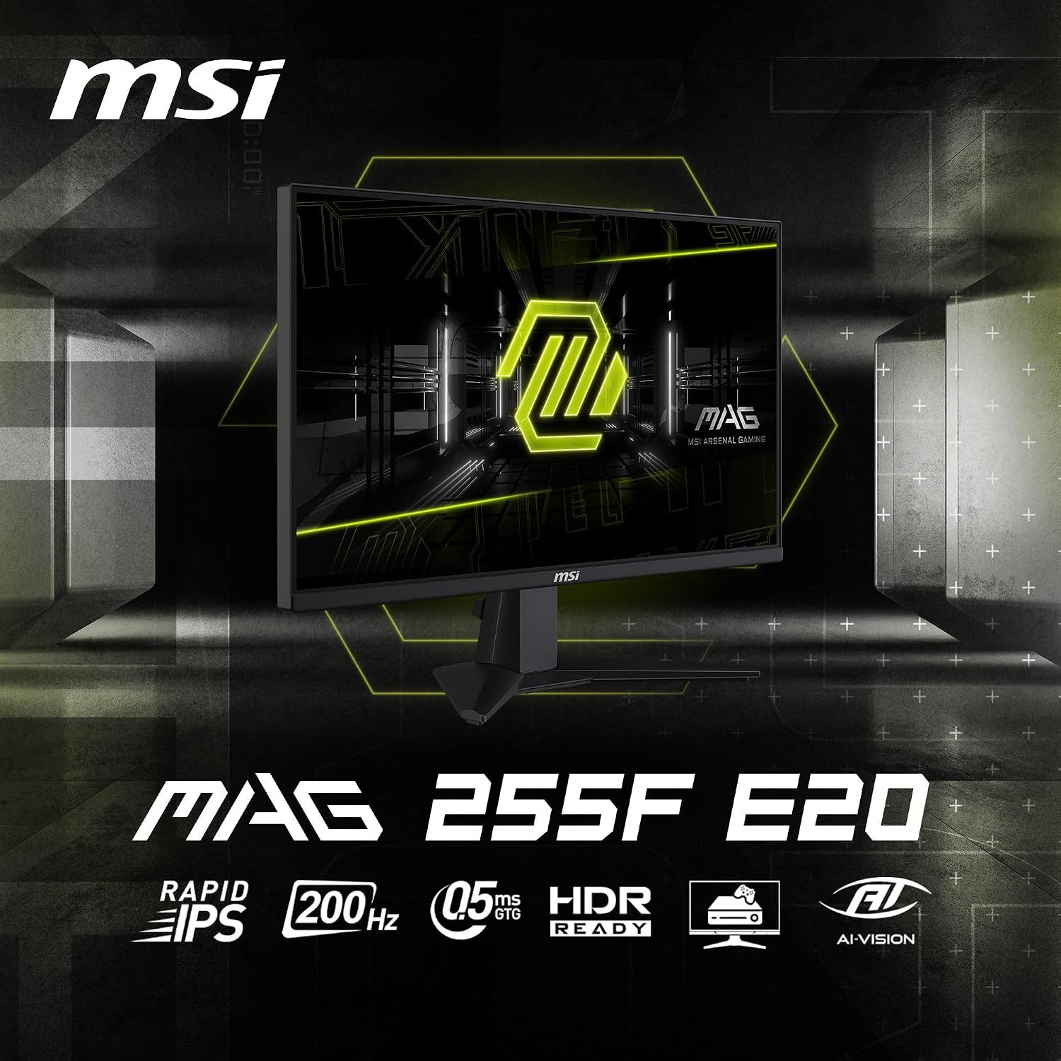 MSI MAG 255F E20 24.5″ FHD 200Hz 0.5ms Rapid IPS | Monitor Gamer