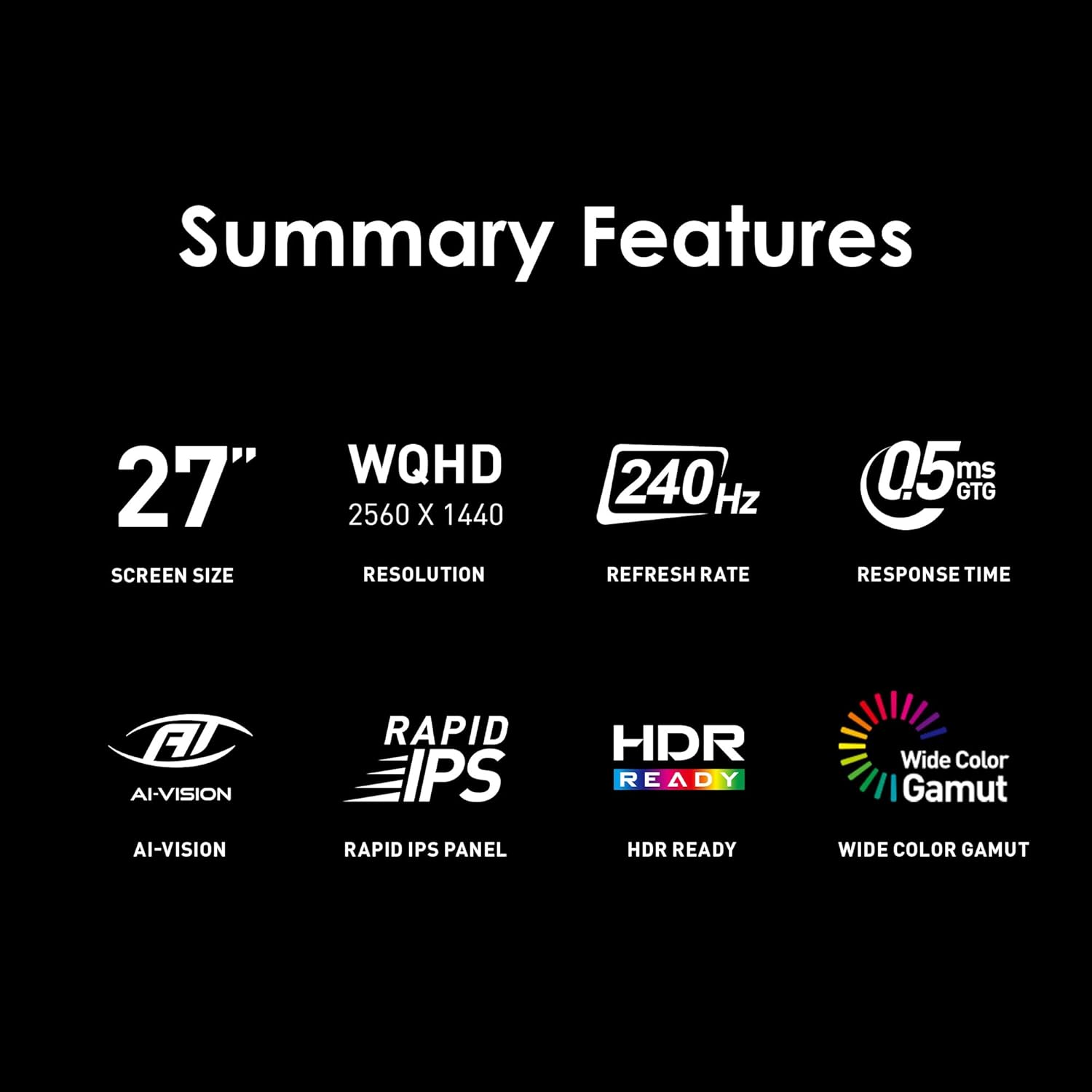MSI MAG 274QF X24 27″ 2K WQHD 240Hz 0.5ms Rapid IPS | Monitor Gamer