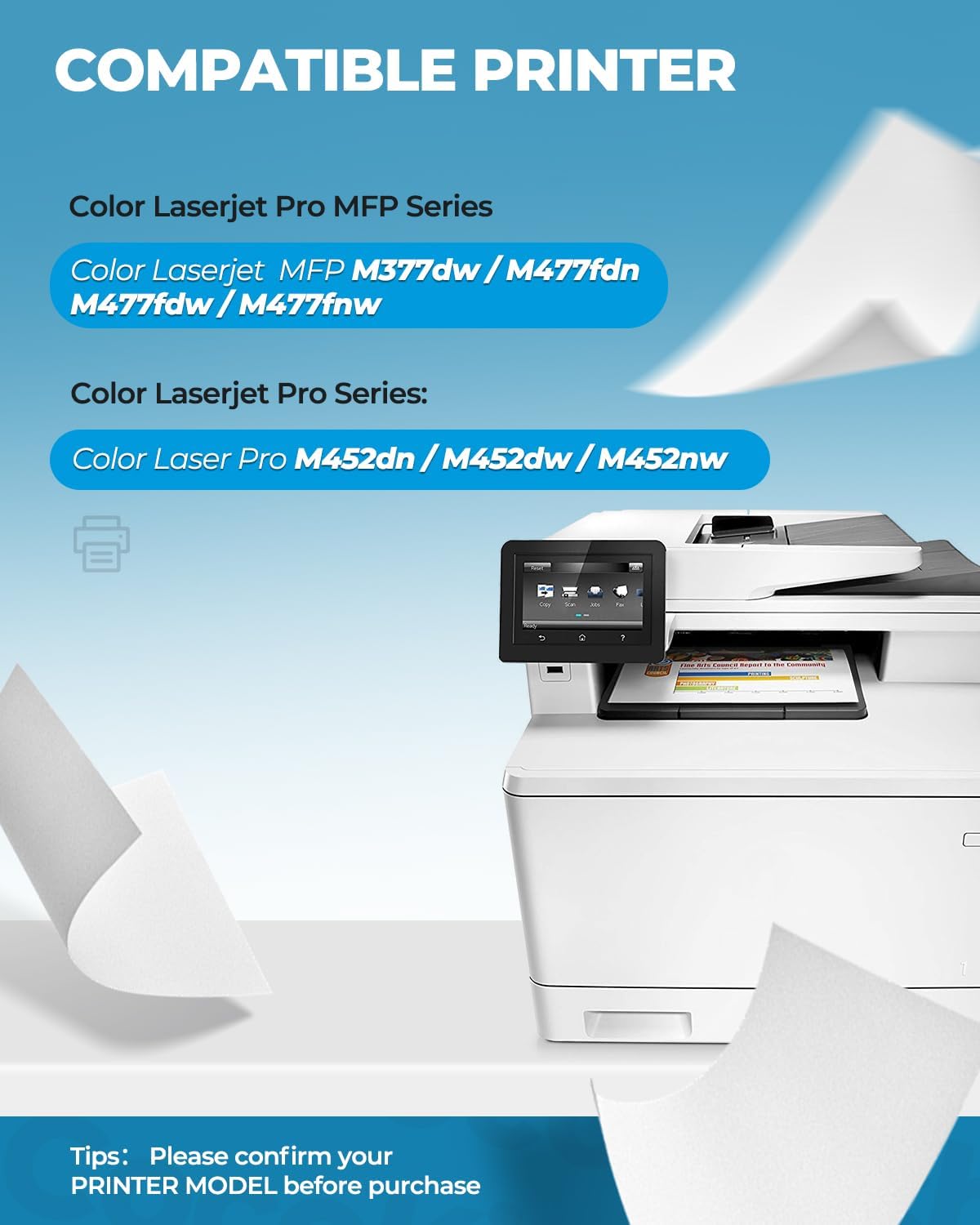 Kit de toner Compatible FIVEX 410X CYMK M452dn, M477fdn Con CHIP