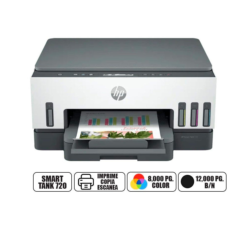 Impresora HP Smart Tank 720 Multifuncional de Tinta Wi-Fi