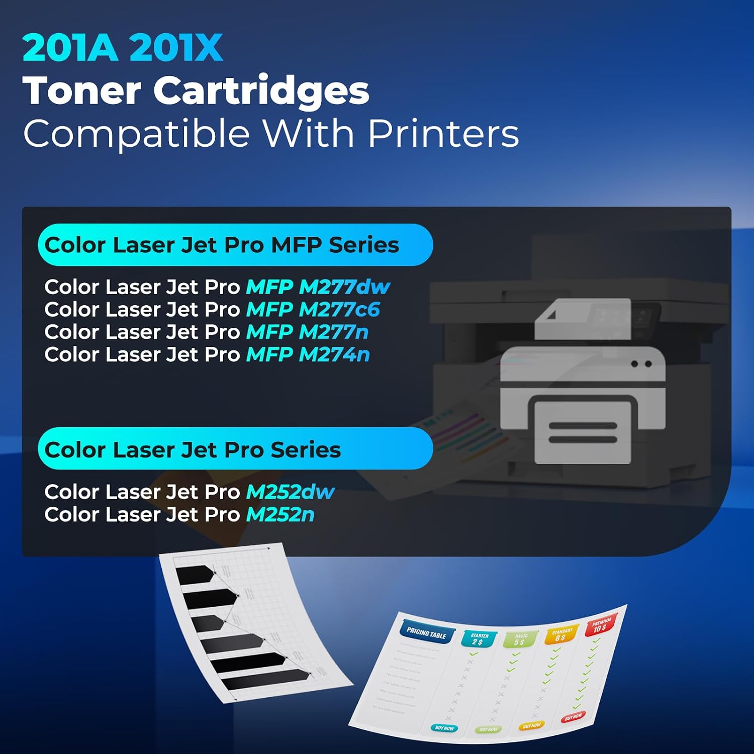 Kit de Toner Fivex 201A CMYK M274/M277DW/M252DW LaserJet