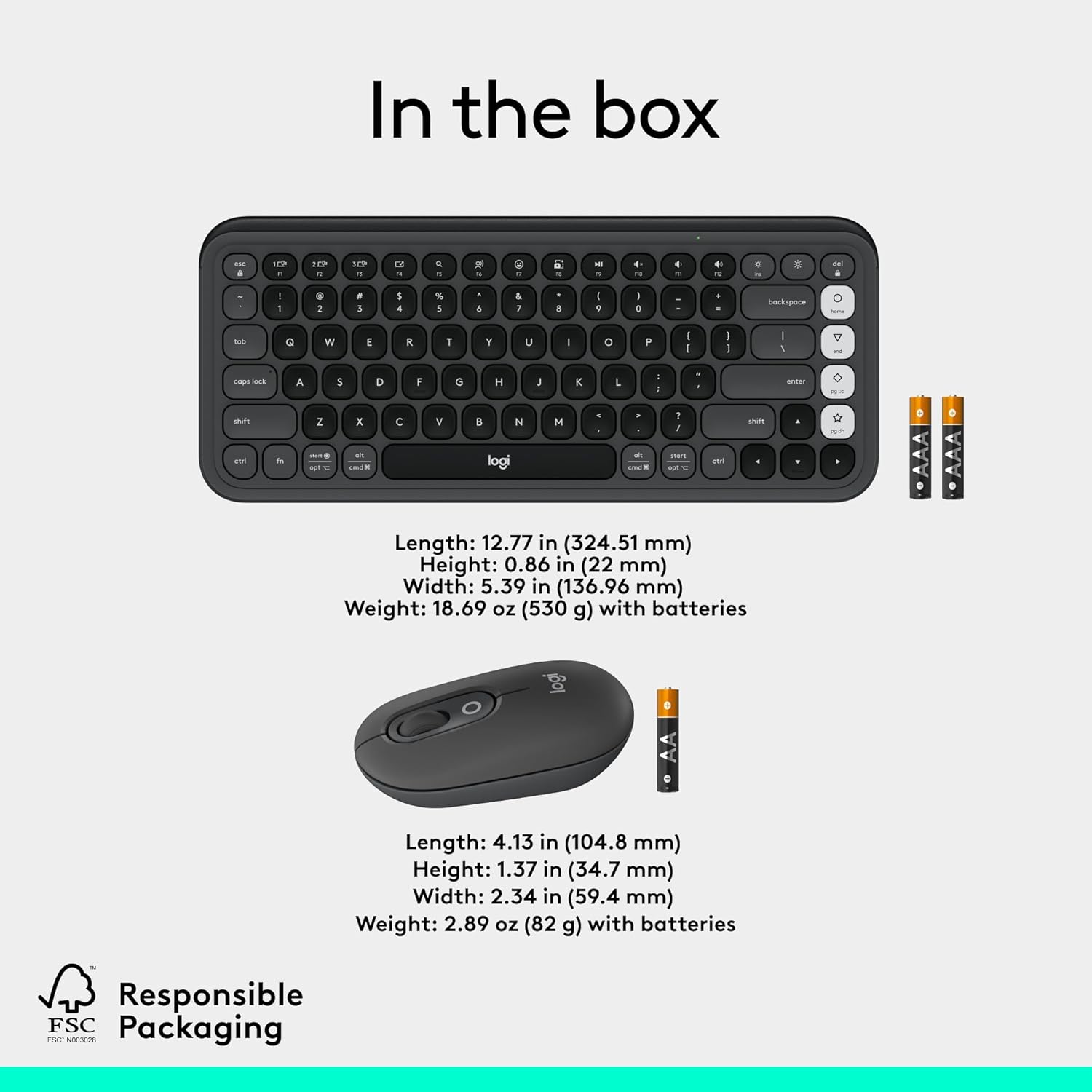 Teclado + mouse Logitech POP ICON COMBO Graphite