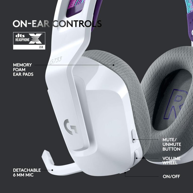 Audífono Gaming Logitech G733 LIGHTSPEED Inalámbrico Blanco