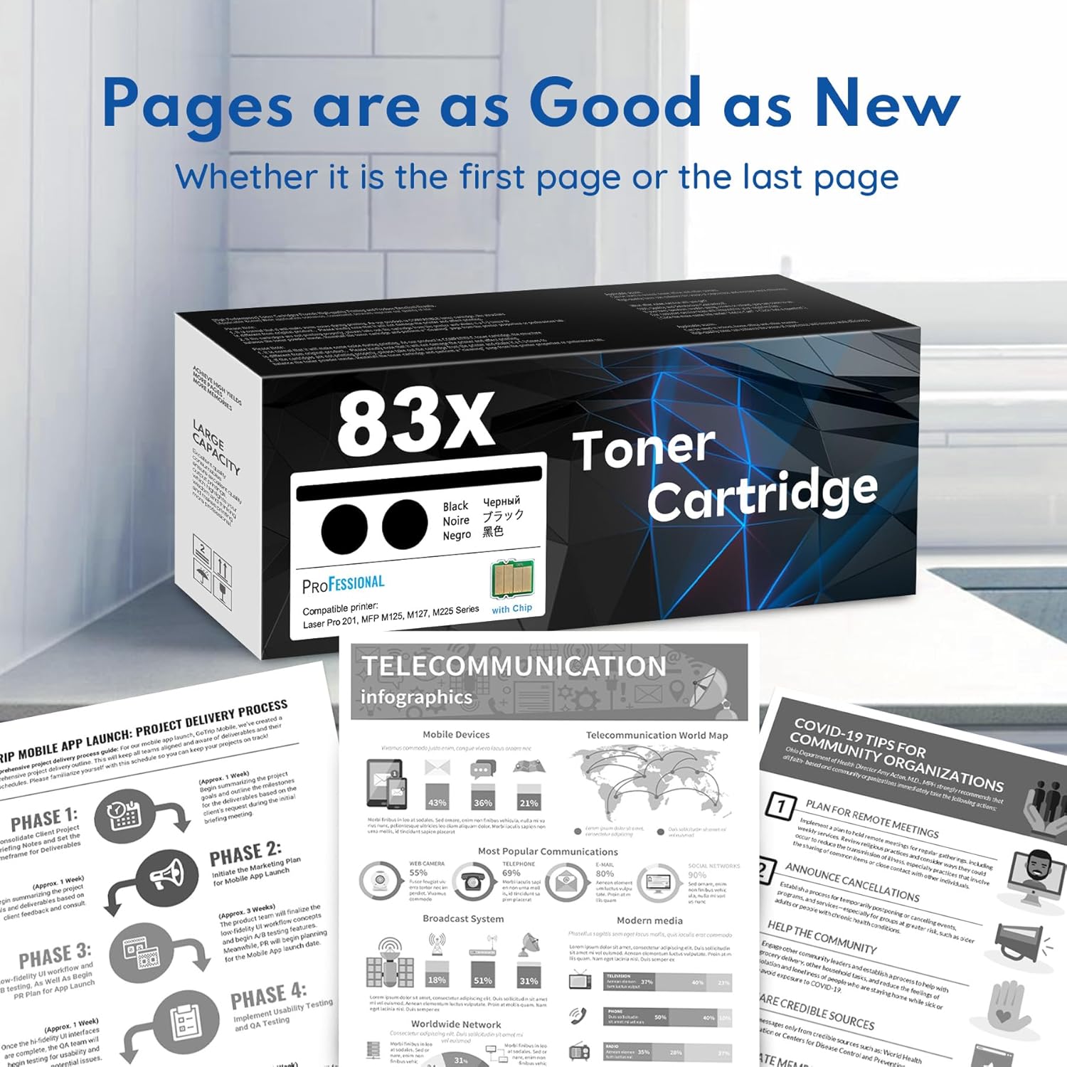 Toner Compatible 83X CF283X Negro M127fn/M225dw 2200pag