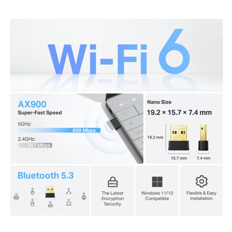 Adaptador TP-Link TX10UB Nano WiFi 6 AX900