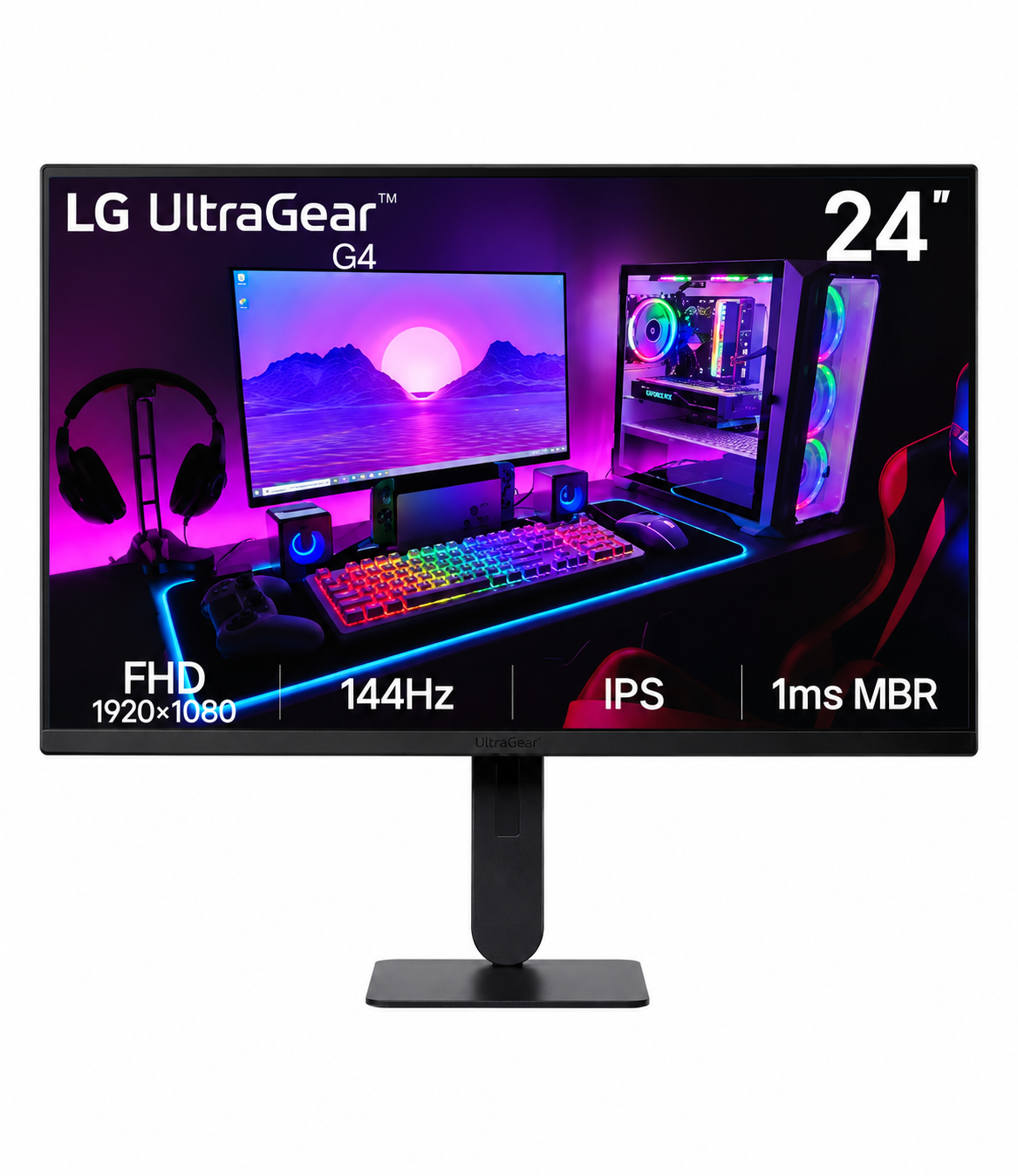 Monitor Gamer LG UltraGear 24G414B-B 23.8″ FHD IPS 144Hz 1ms HDR10 FreeSync G-SYNC
