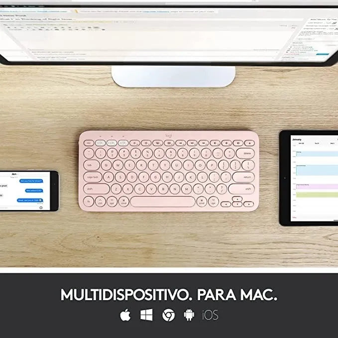 Teclado Logitech Pebble 2 K380s Bluetooth Inalámbrico Rose