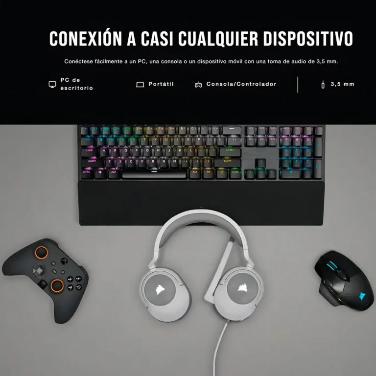 Auriculares Gamer CORSAIR HS55 Stereo Blanco