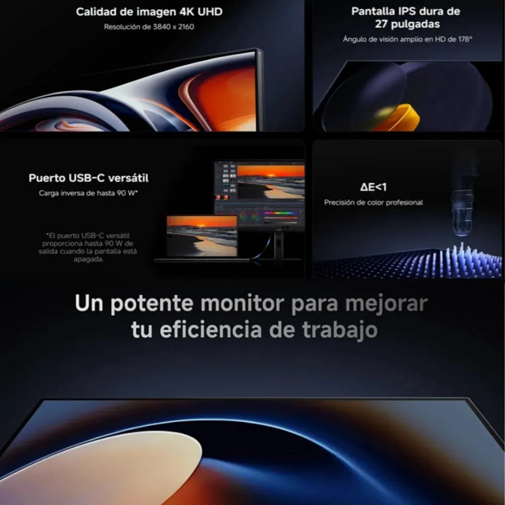 Monitor Xiaomi A27Ui 27″ UHD 4K IPS 60Hz 6ms USB-C Negro