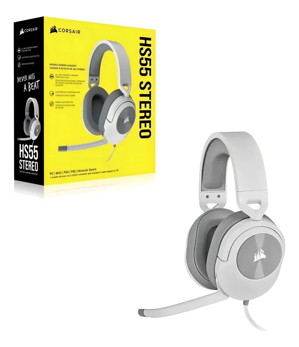 Auriculares Gamer CORSAIR HS55 Stereo Blanco