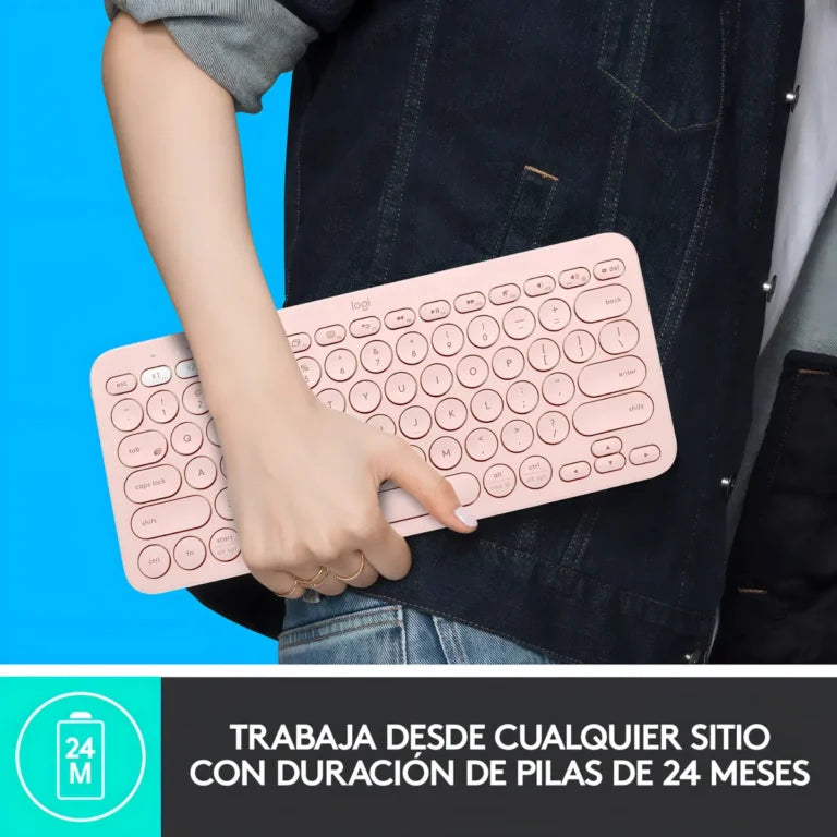 Teclado Logitech Pebble 2 K380s Bluetooth Inalámbrico Rose
