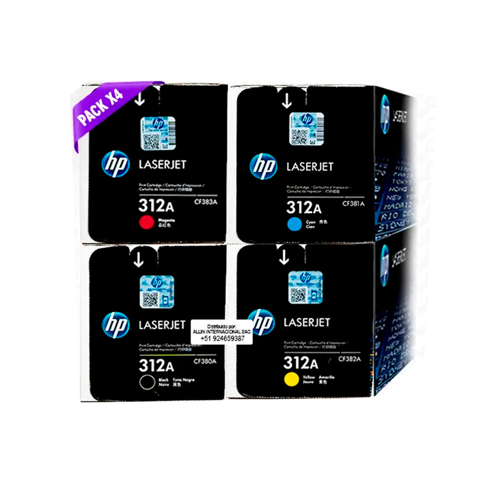 Kit HP Toner 312A Original HP Pack CMYK M476dn/ M476dw/ M476nw,