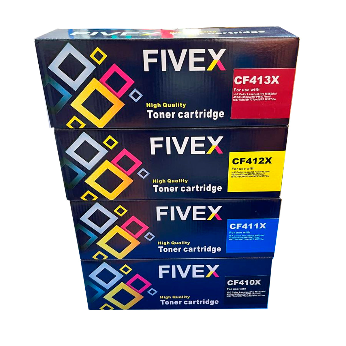 Kit de toner Compatible FIVEX 410X CYMK M452dn, M477fdn Con CHIP