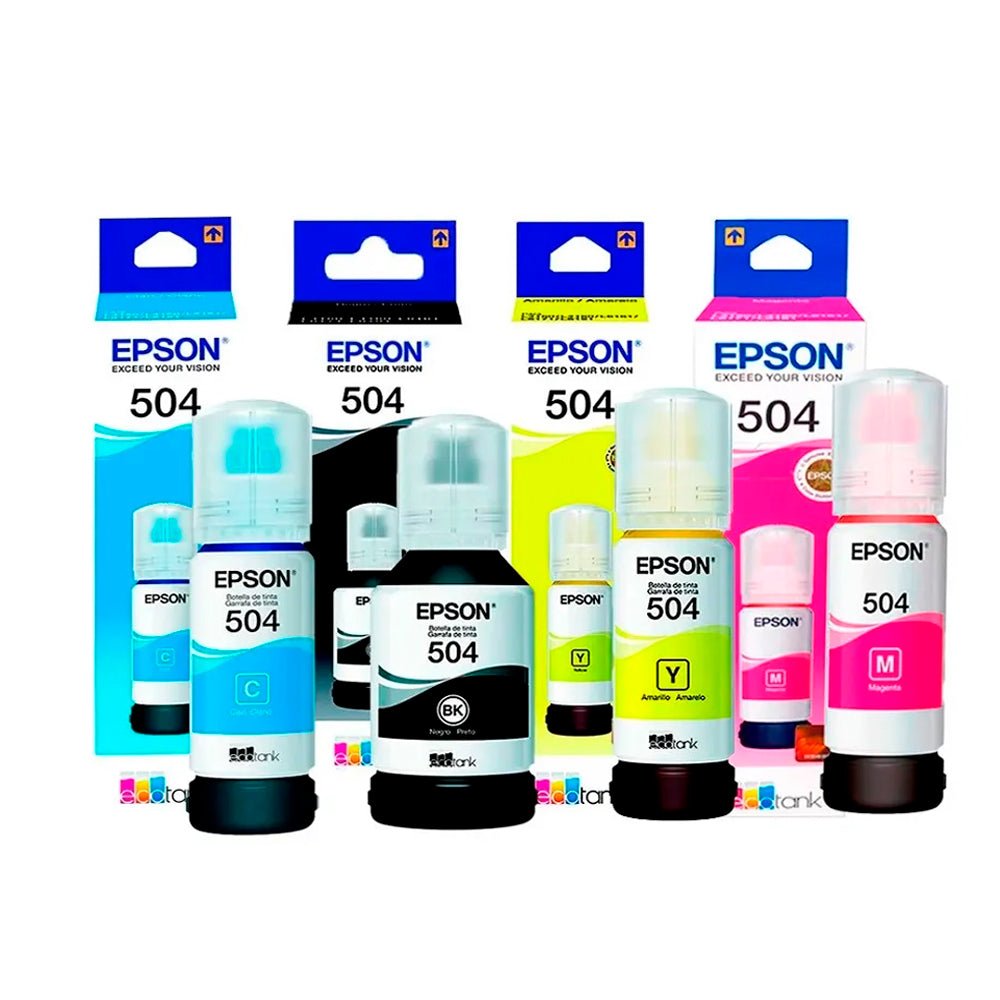 Kit de Tinta Epson T504 Compatible L6171, L4150, L4160, L4260, L6270