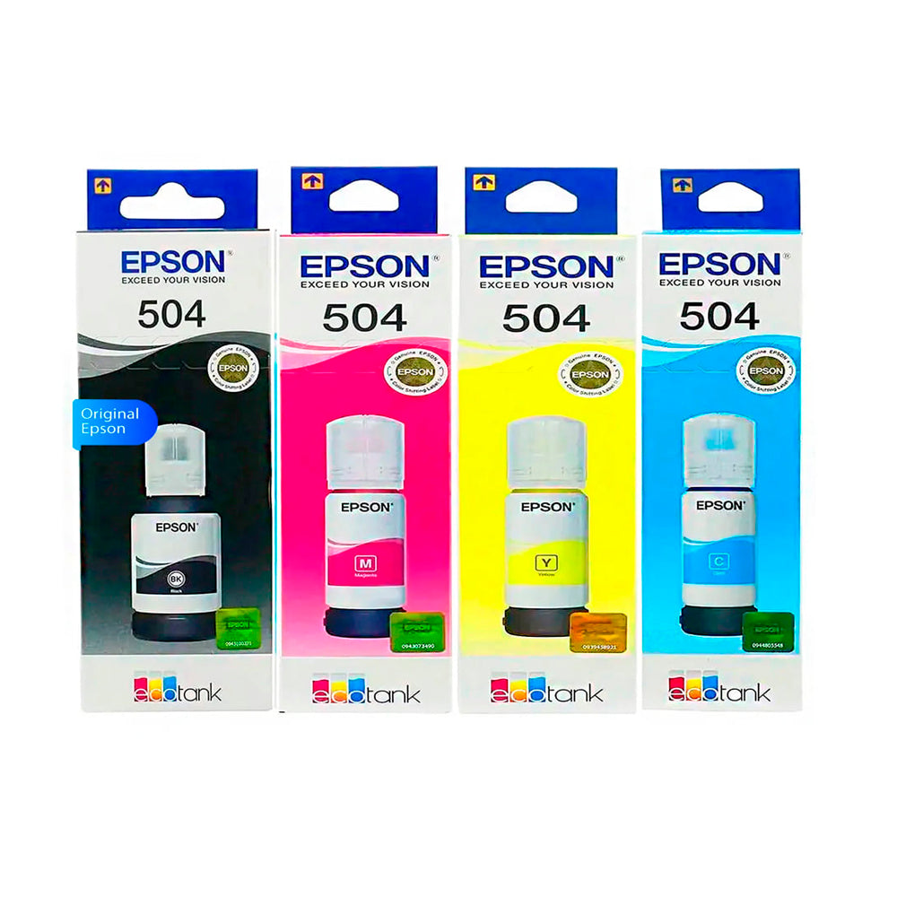 Kit de Tinta Epson T504 L6171, L4150, L4160, L4260, L6270