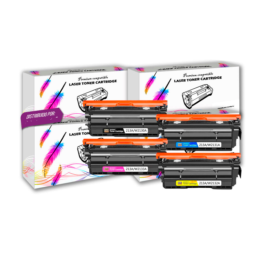 Kit de Toner HP Compatible 213A negro y Colores 6800 con CHIP