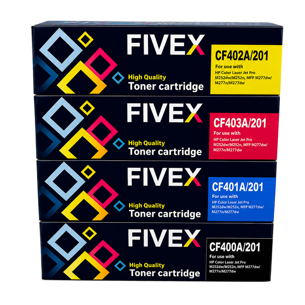 Kit de Toner Fivex 201A CMYK M274/M277DW/M252DW LaserJet