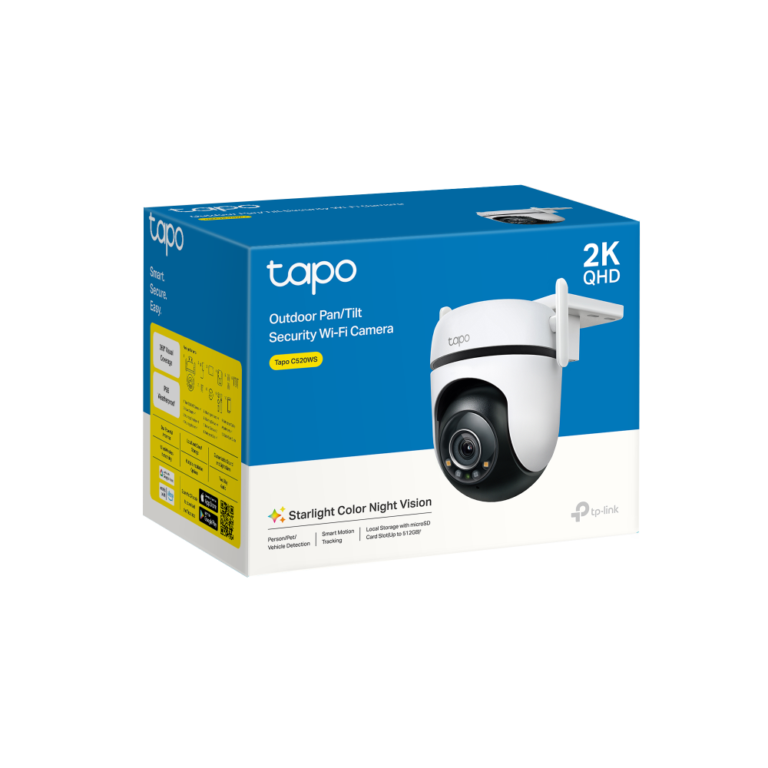 Cámara de Seguridad WiFi TP-Link Tapo C520WS 4MP 2K+ 360° PTZ Exterior IP66 Visión Nocturna a Color