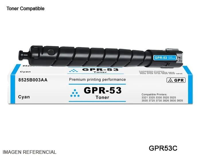 Kit de Tóner Canon GPR-53 Compatible para iR ADV C3330i, C3325i, C3530i, C3525i, C3025i, C3700i, C3800i, C3125i y C3226i