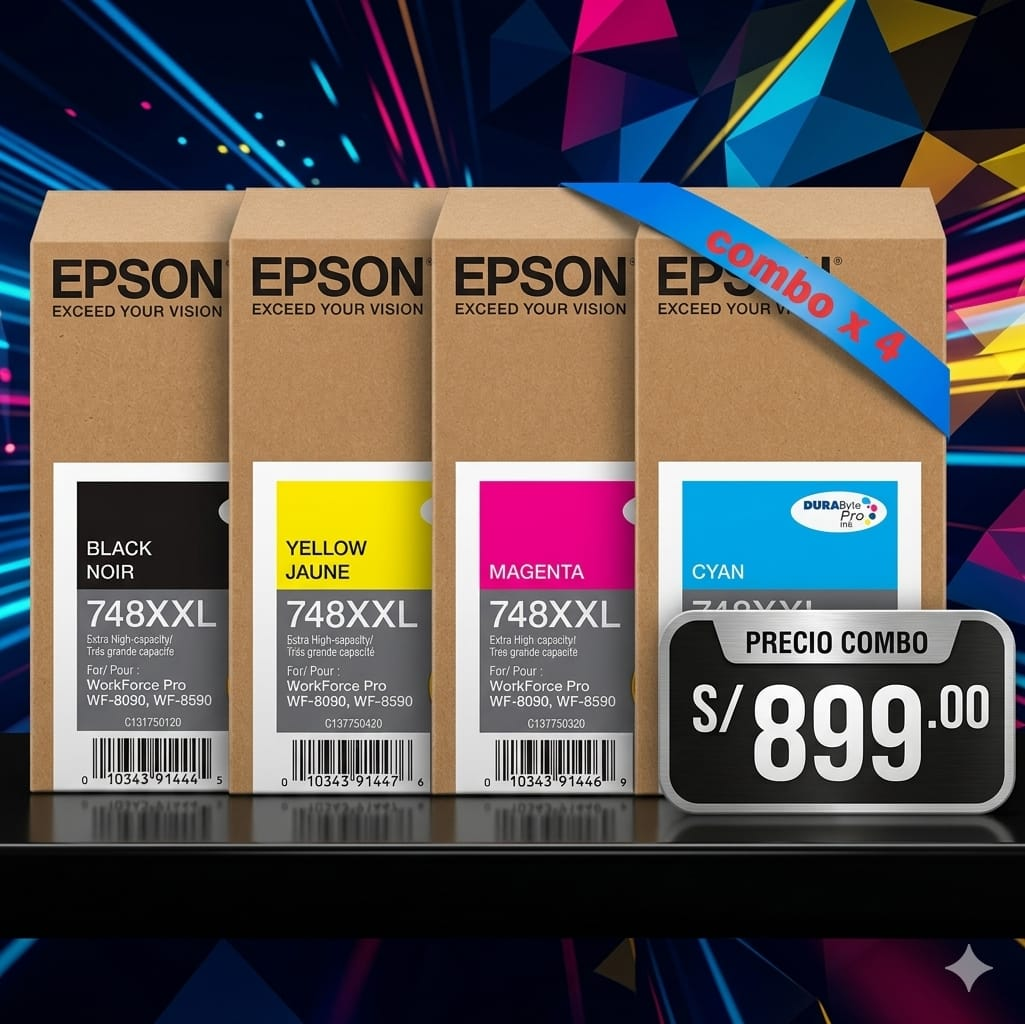Kit de Tintas T748XXL WF-6090 6590 WF-8590 WF-8090 Original