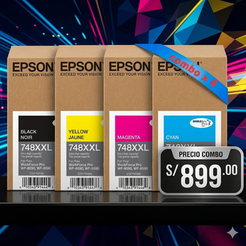 Kit de Tintas T748XXL WF-6090 6590 WF-8590 WF-8090 Original