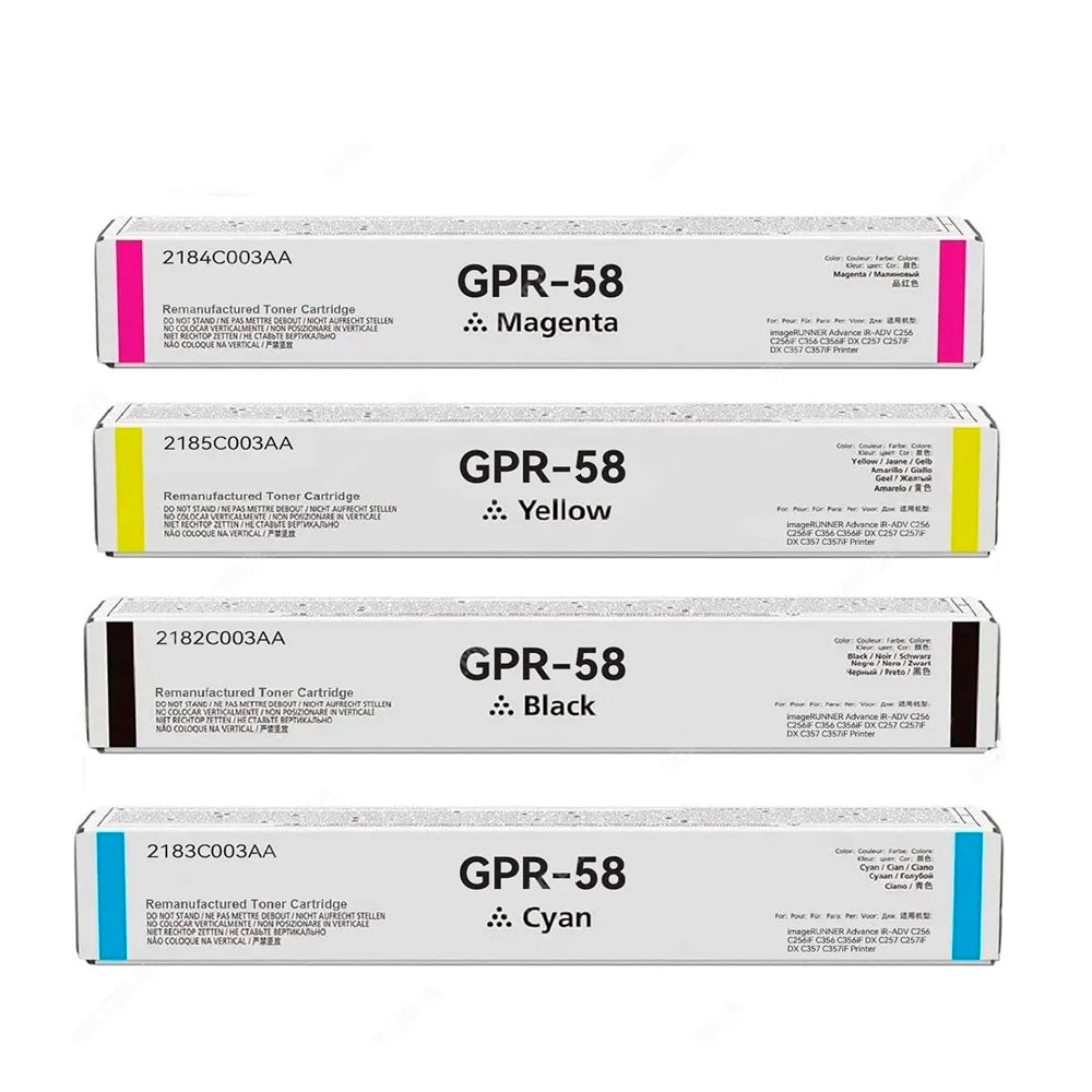 Toner Compatible Canon GPR-58 iR ADV C256iF / C356iF / DX C257iF / C357iF (CMYK) Juego Completo