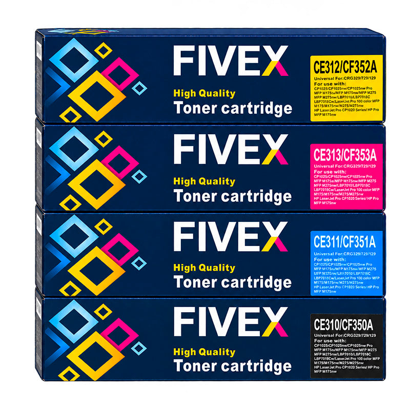 Kit de Tóner HP 130A Compatible CMYK CF350A CF351A CF352A CF353A – M176n / M177fw