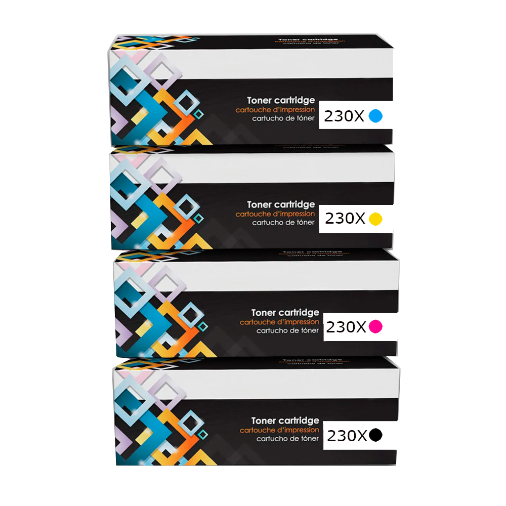 ﻿ Kit de Toner HP Compatible 230X CYMK 4203, MFP 4303 con CHIP